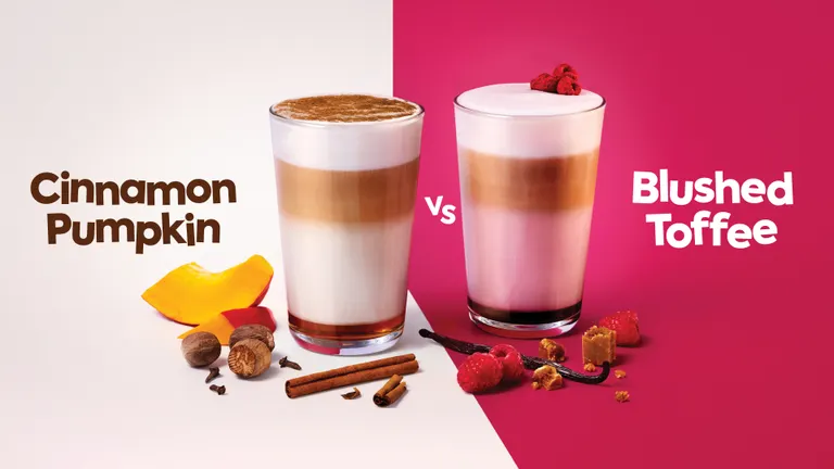 VIVA Cinnamon Pumpkin Latte and Blushed Toffee Latte.